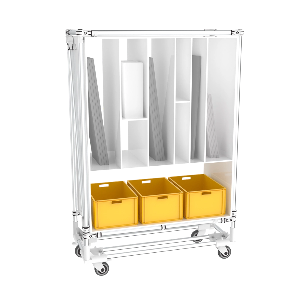 Chariot logistique à compartiments