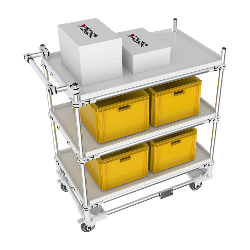 Chariot à plateaux rebords