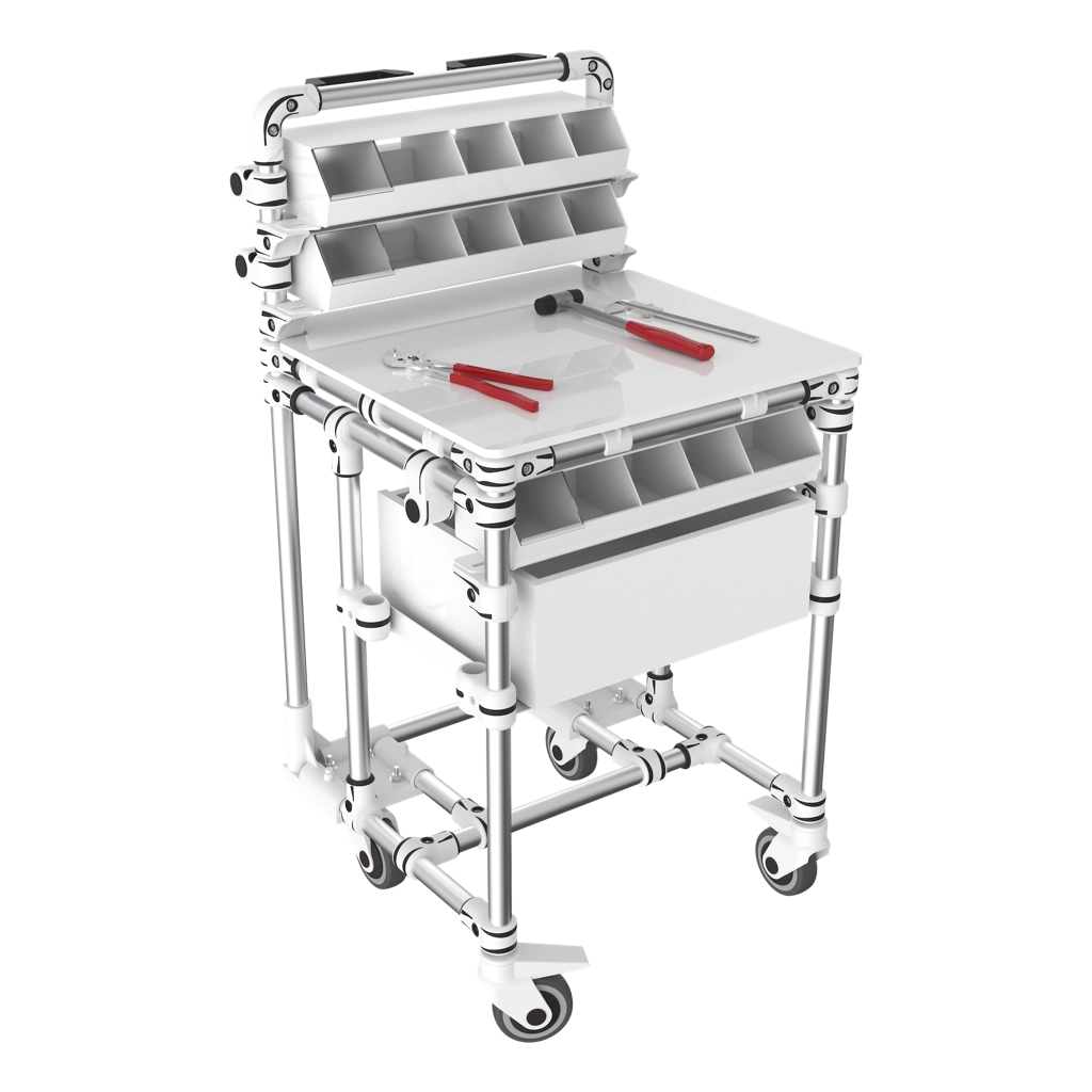 Mobile workstation with custom compartments