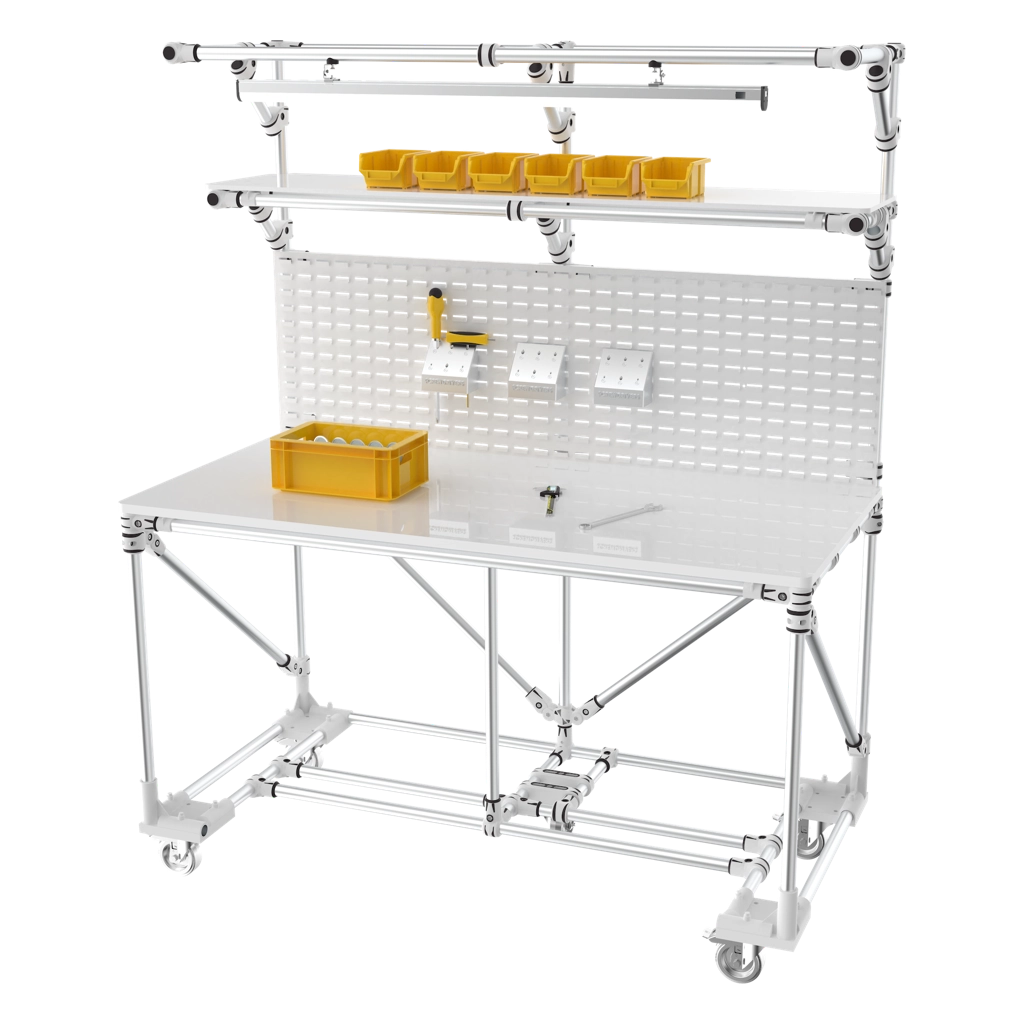 Packaging station with tool holder board & LED