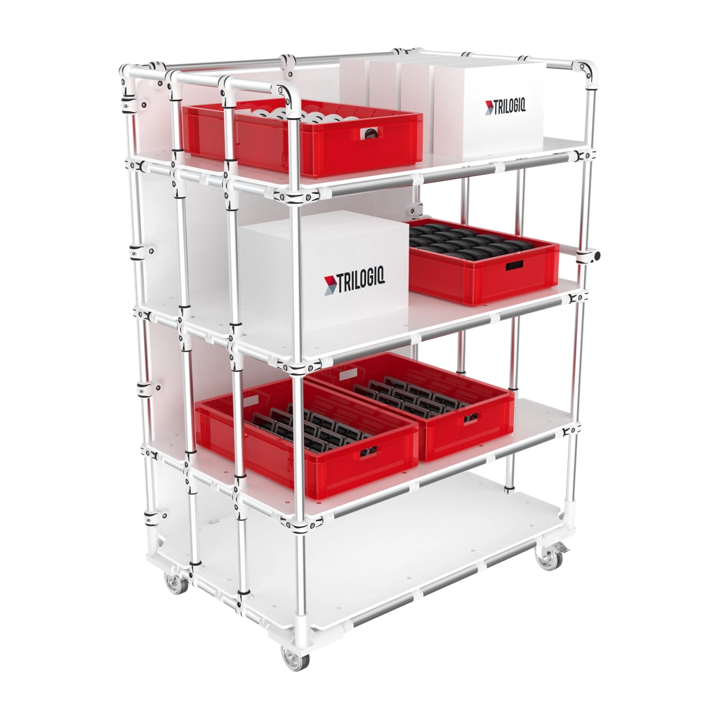 4 levels roll type cart