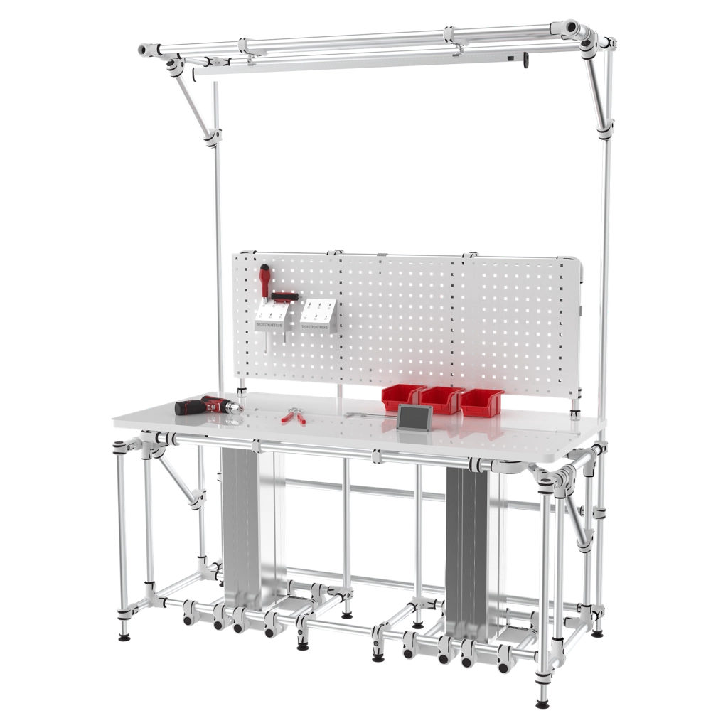 Assembly and packaging station- Heigh ajustment