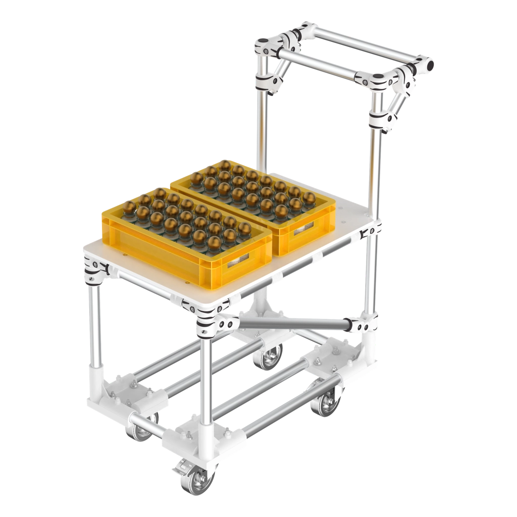 1 level warehouse push trolley