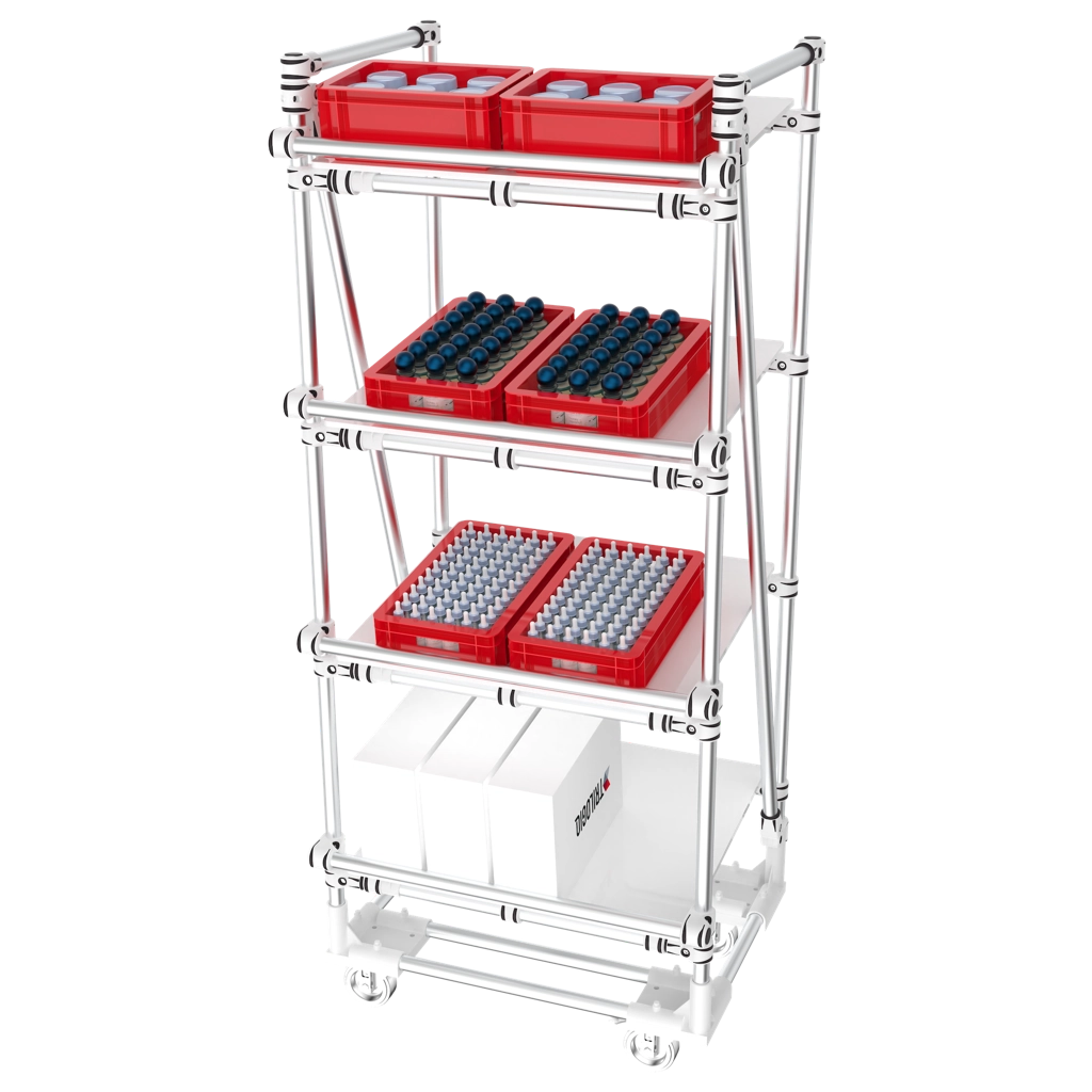 4 levels mobile kit shelf