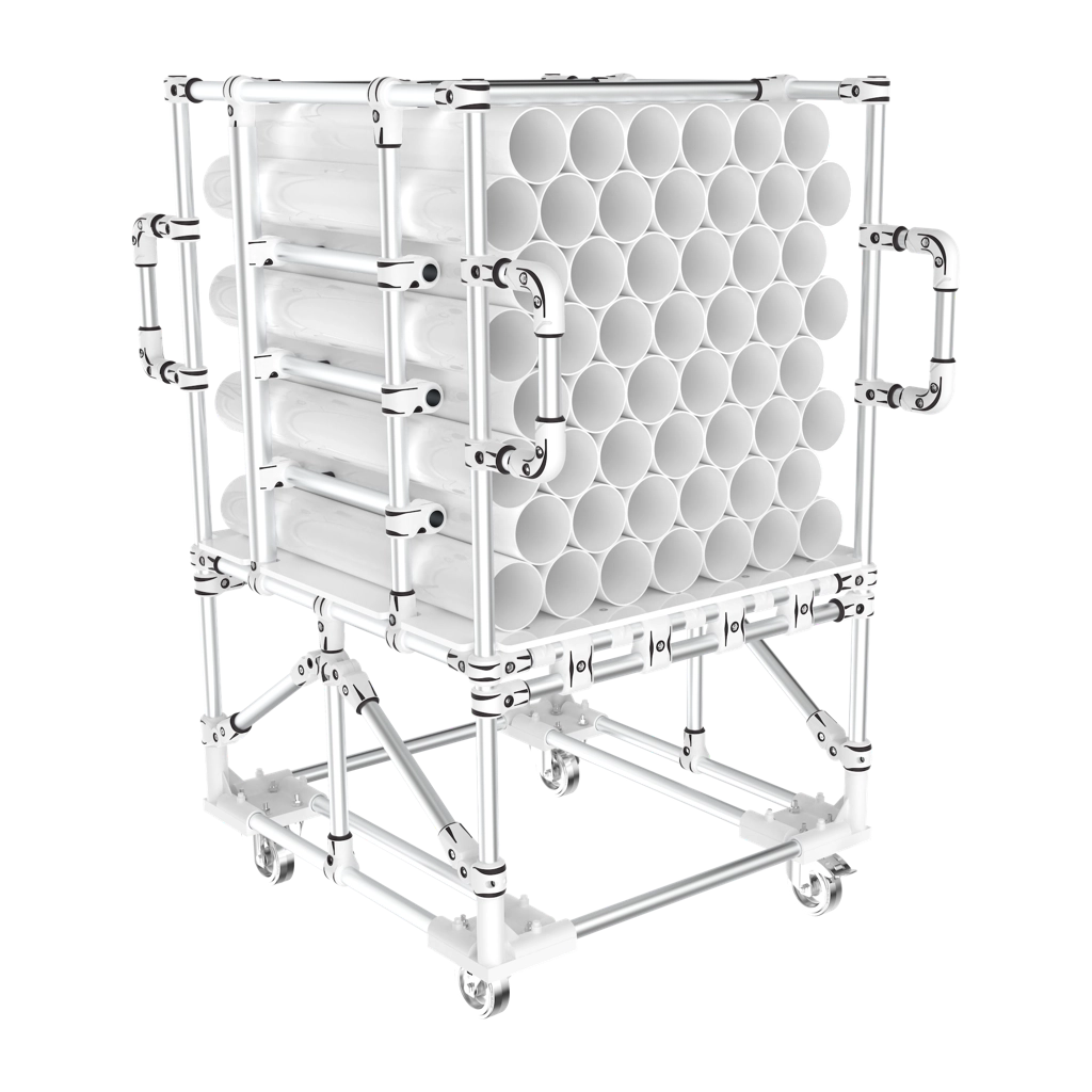Custom trolley for pipe transportation