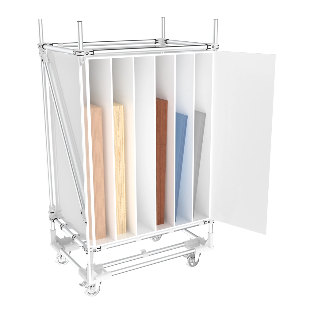 Compartment & vertical storage trolley