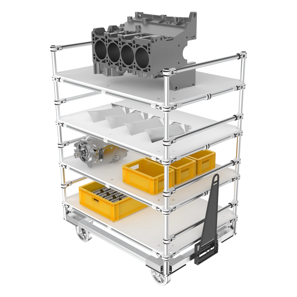 towed shelf trolley