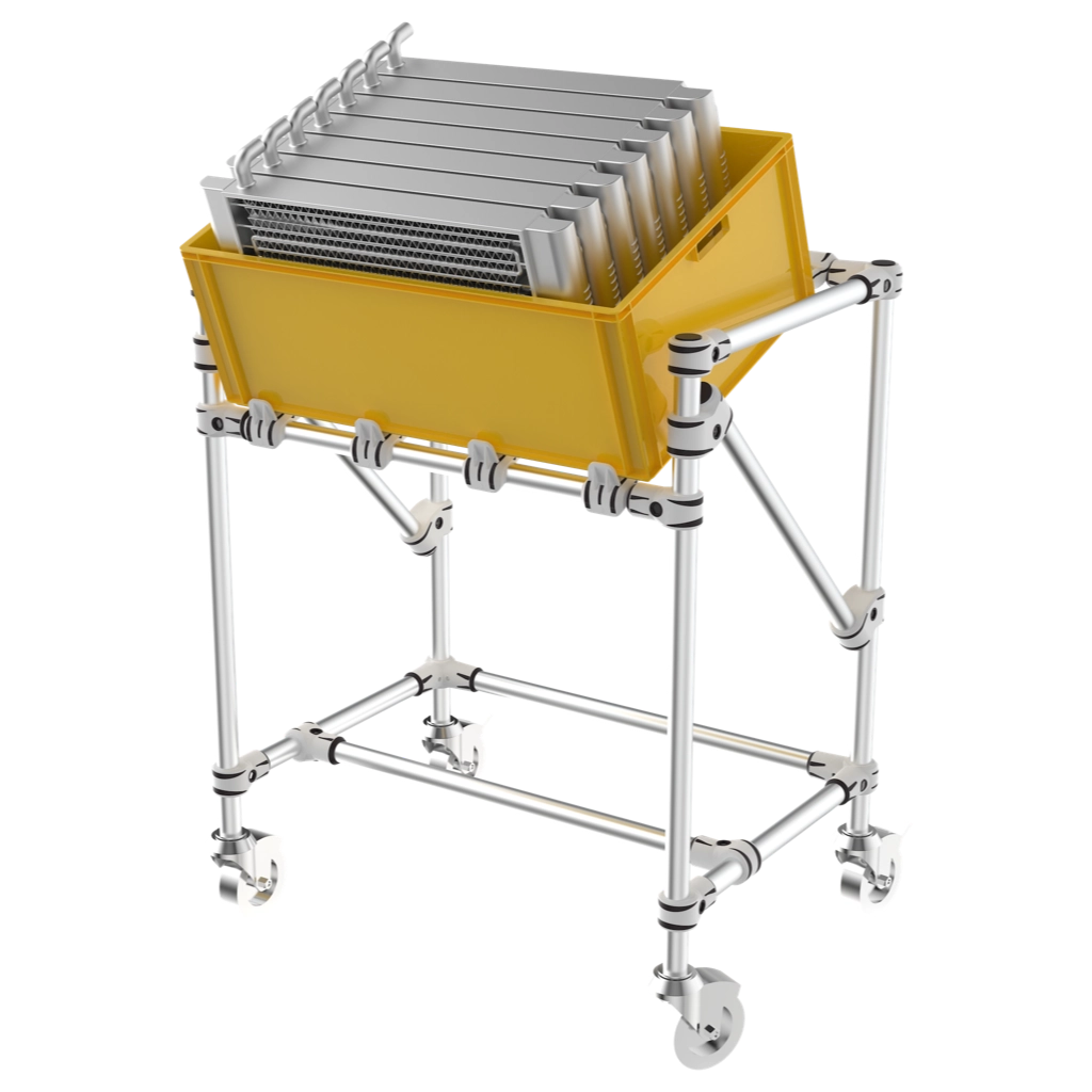 Mobile picking stand for 600 mm totes 