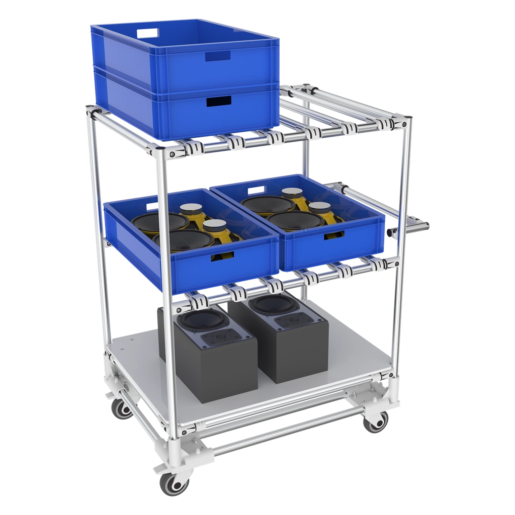 Profiles Aluminium Trolley with shelf level
