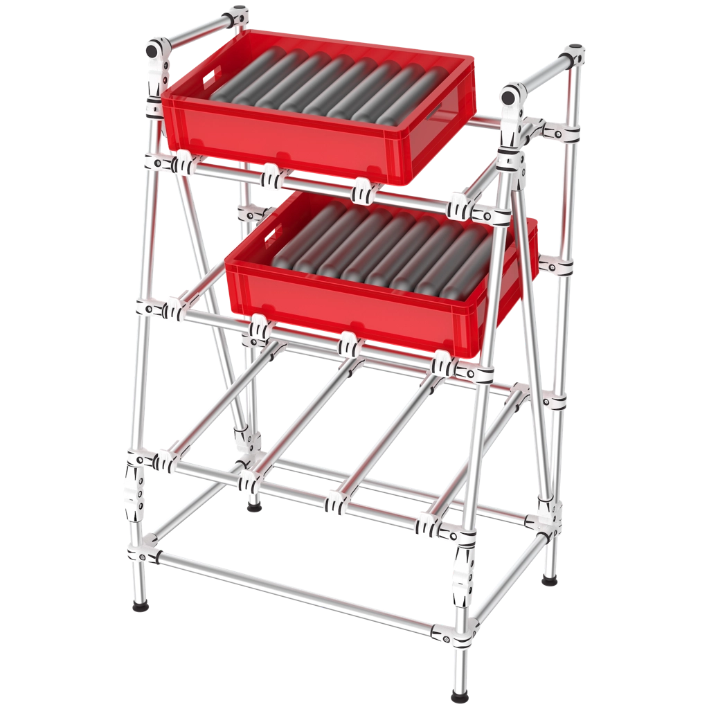 Présentoir picking boites 3 niveaux