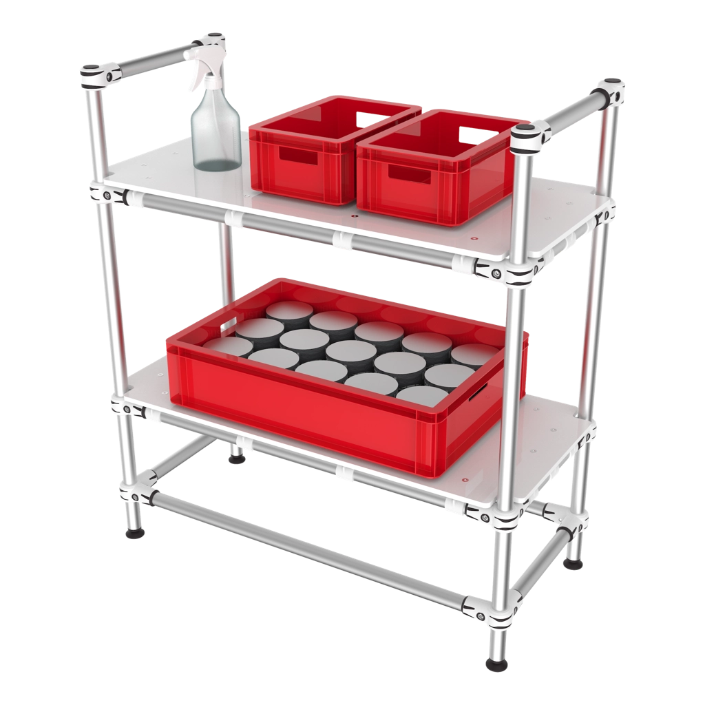 900 mm shelf with 2 levels 