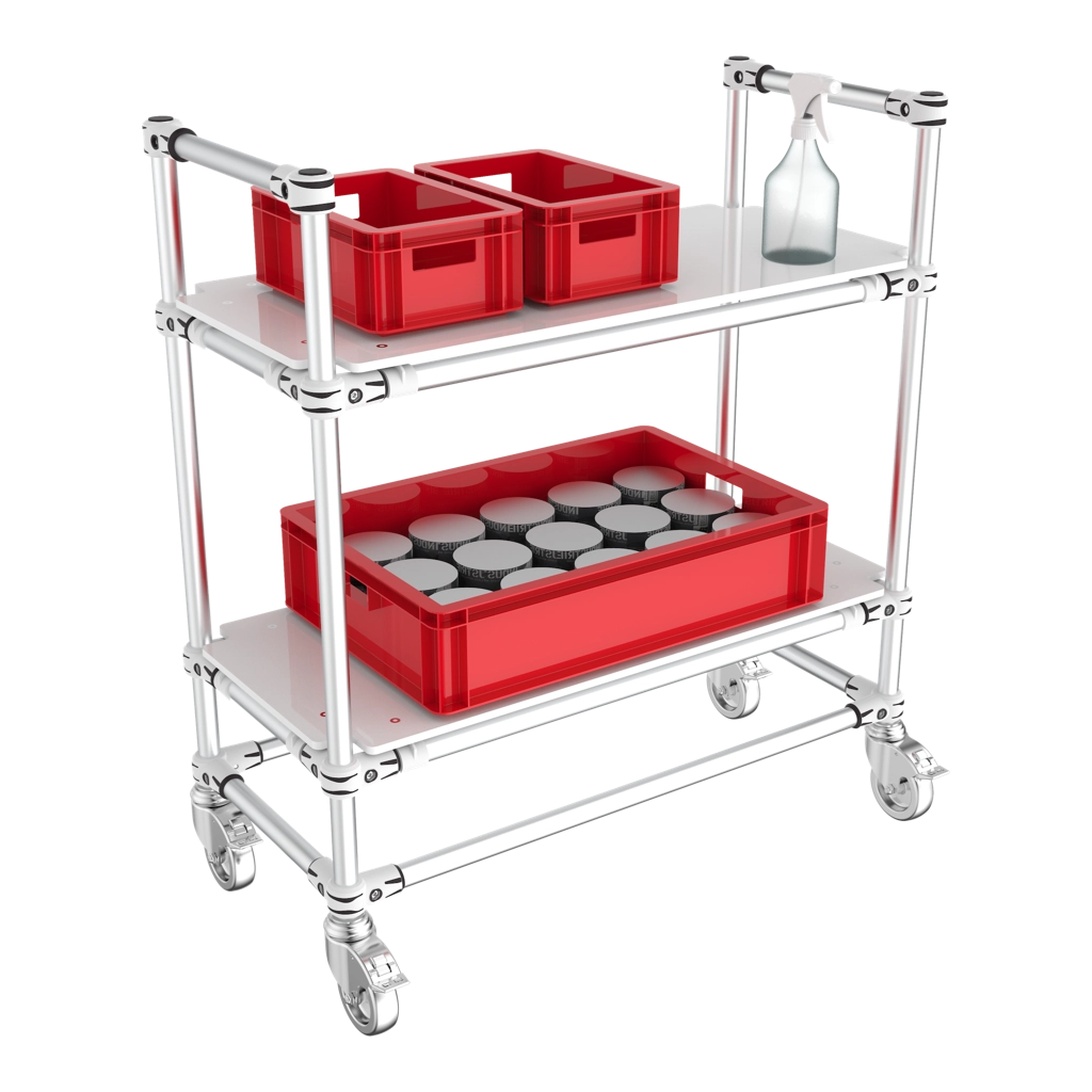 Rayonnage mobile 2 niveaux