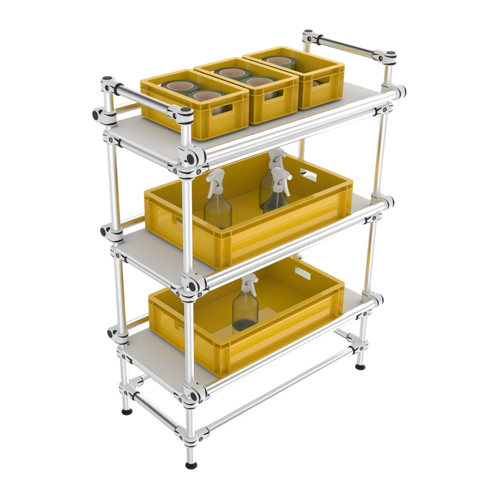Logistic racking with stops
