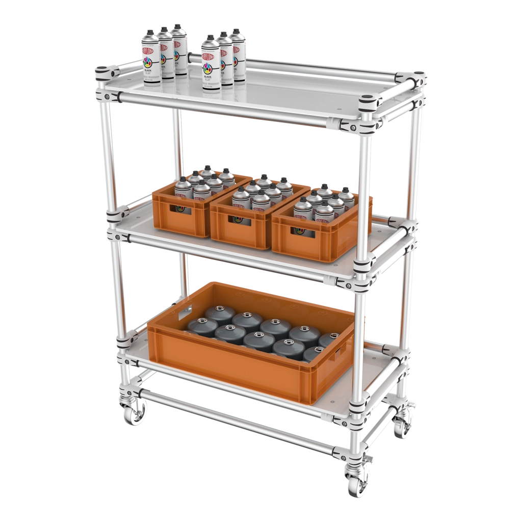 Warehouse rolling shelf