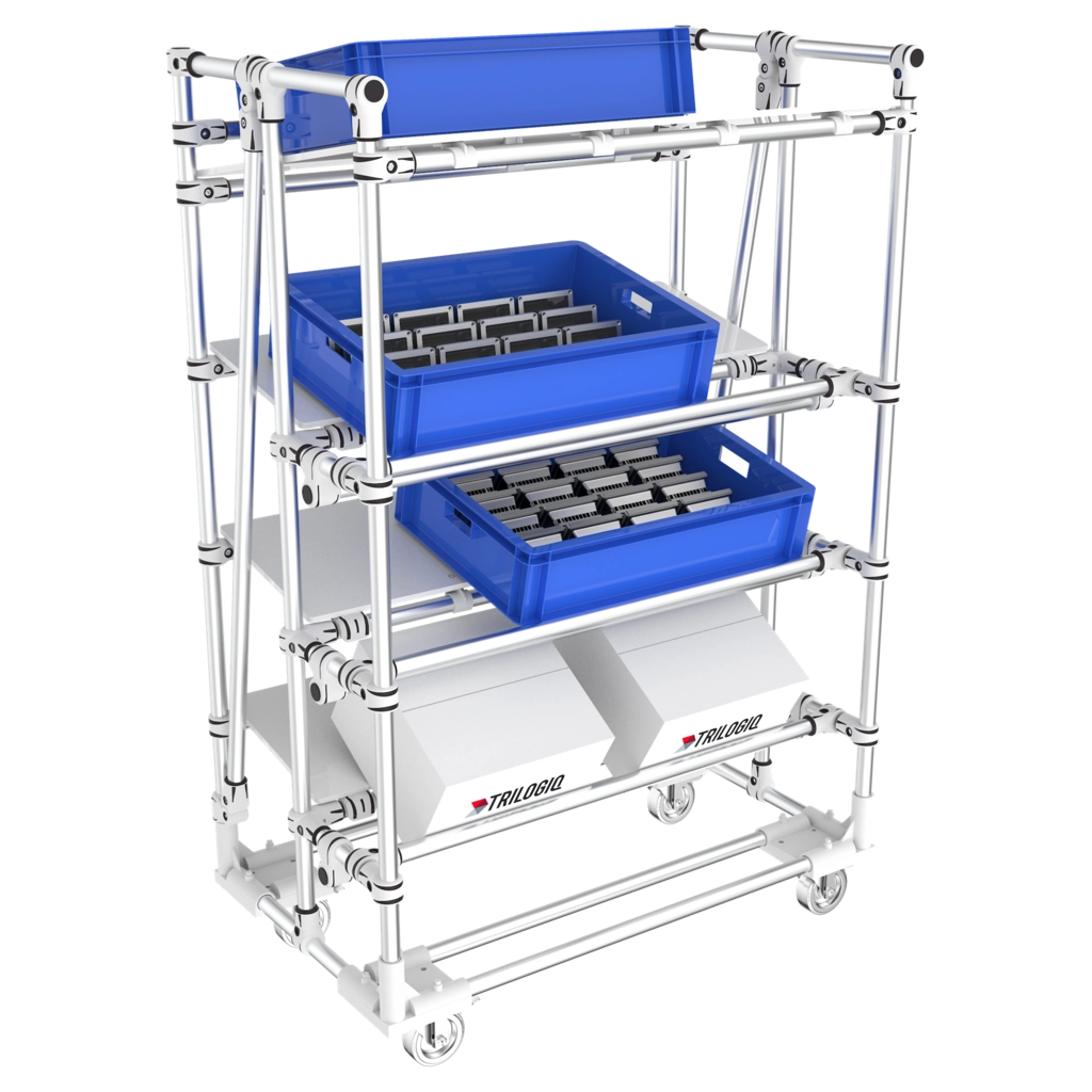 4 levels picking shelf with empty return level