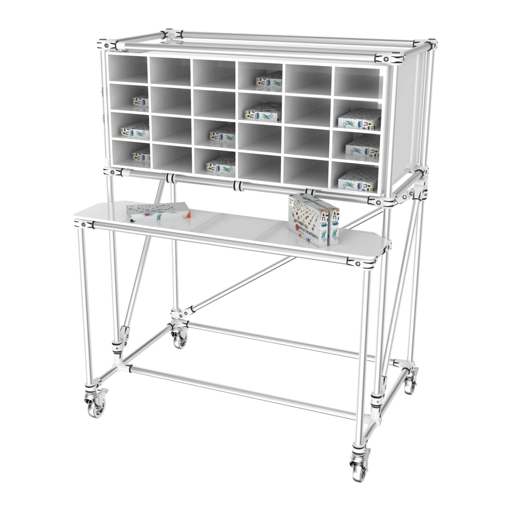 Mobile workstations with 24 compartments