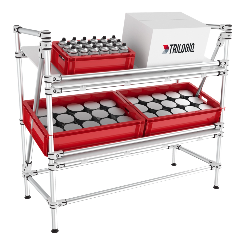 Picking rack for totes, bins and cartons