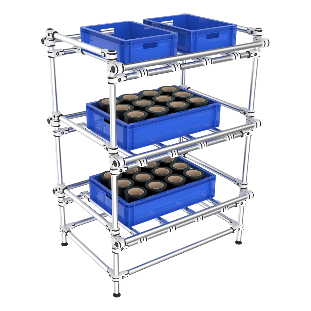 3 levels totes shelf