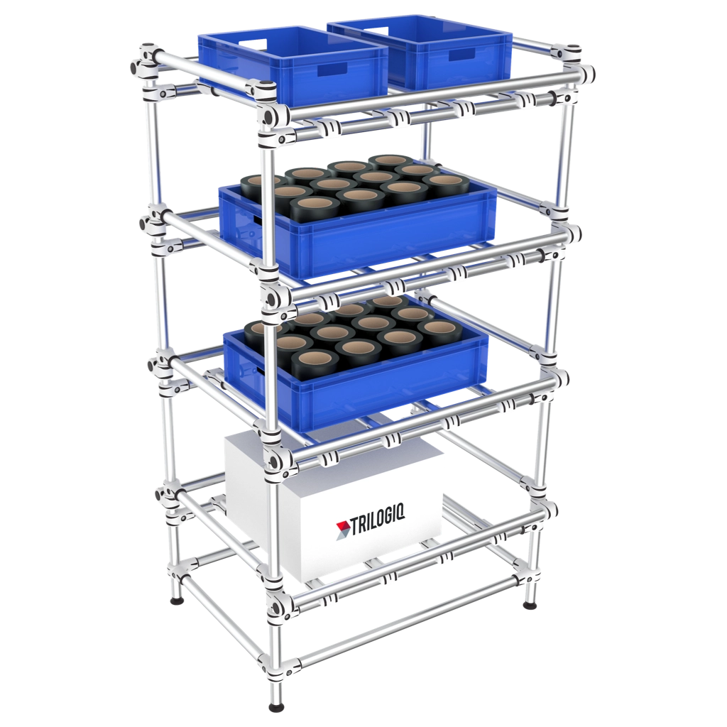 Cartons and totes rack