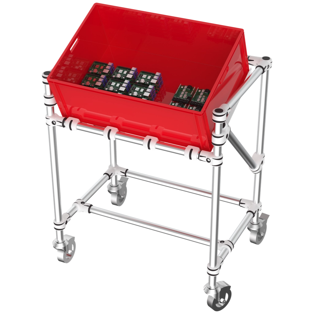 picking unit for boxes and cartons with casters