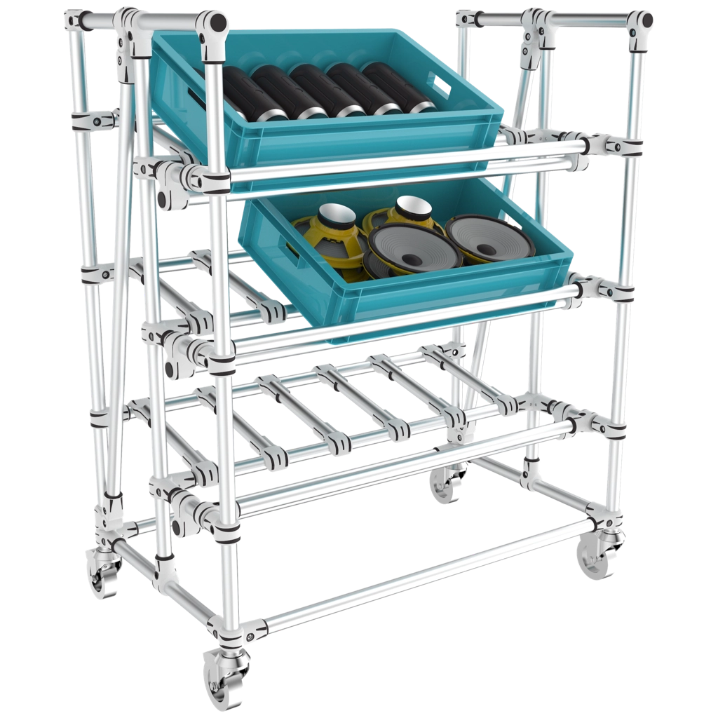 Mobile 2 levels picking shelf
