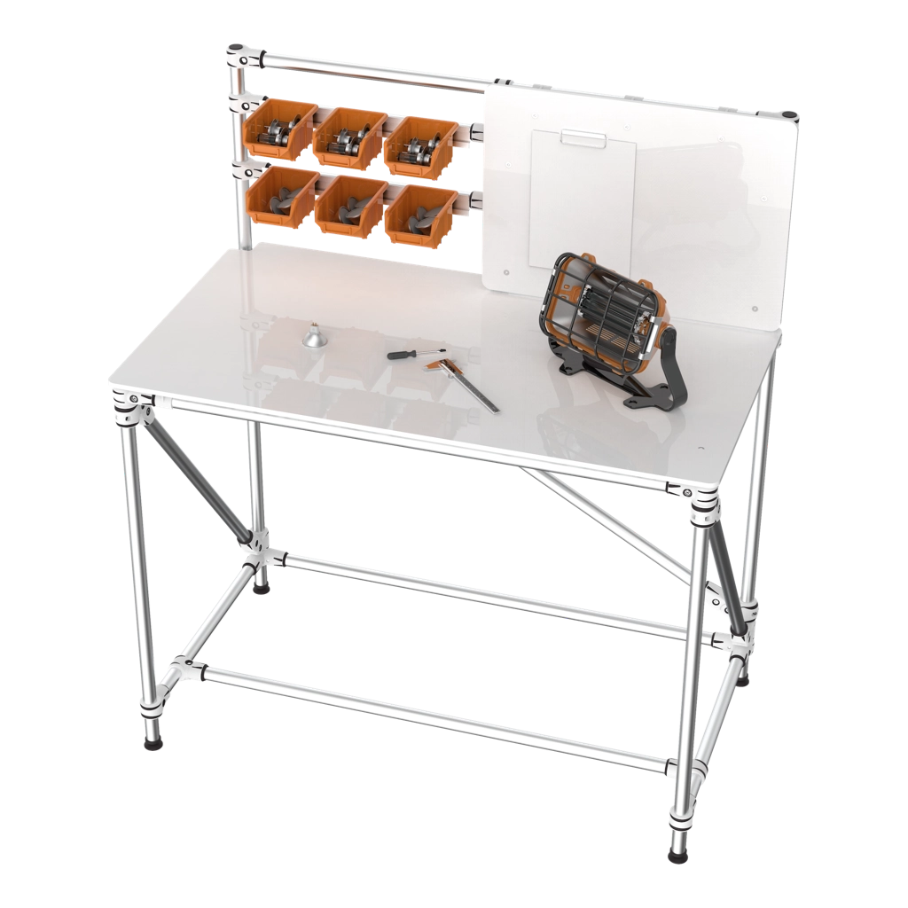 Workstation- small bins suport