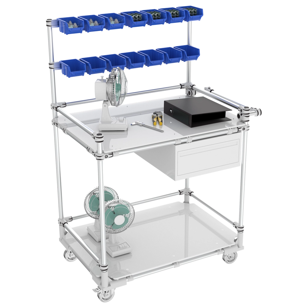 Trolley with drawer and small bins support 