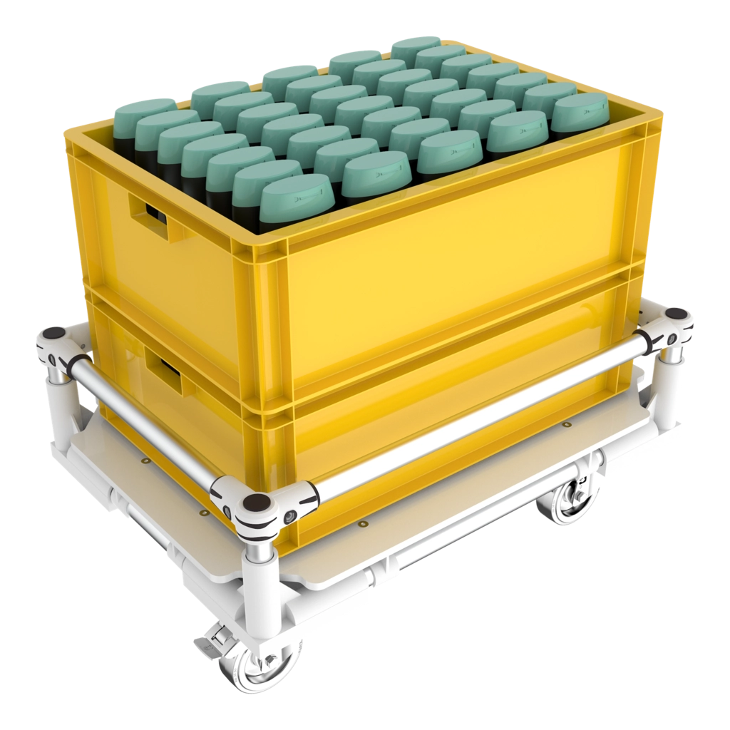 rolling base for totes & bins