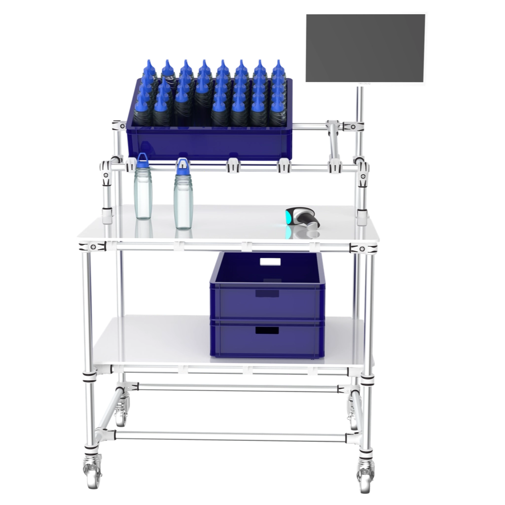 worktable on casters with picking