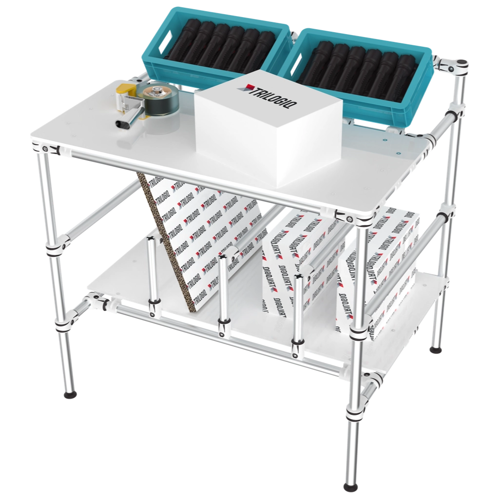 Warehouse Assembly station with board storage 