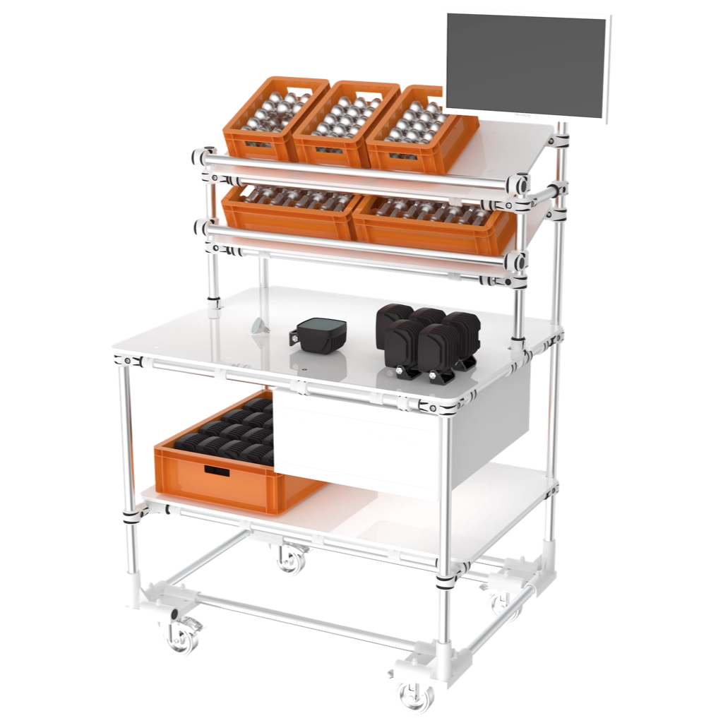 Mobile picking station with equipements