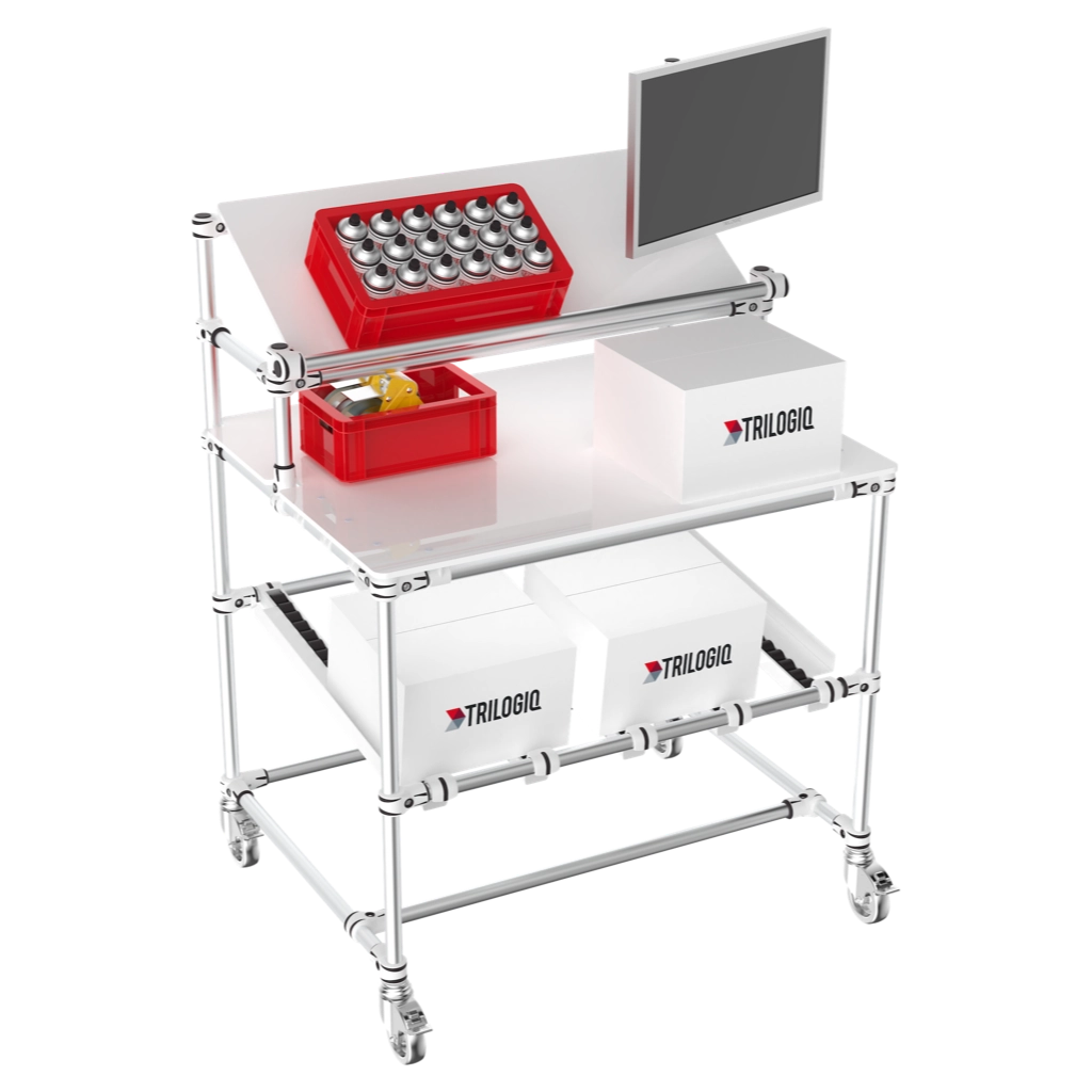 Mobile workstations with screen holder